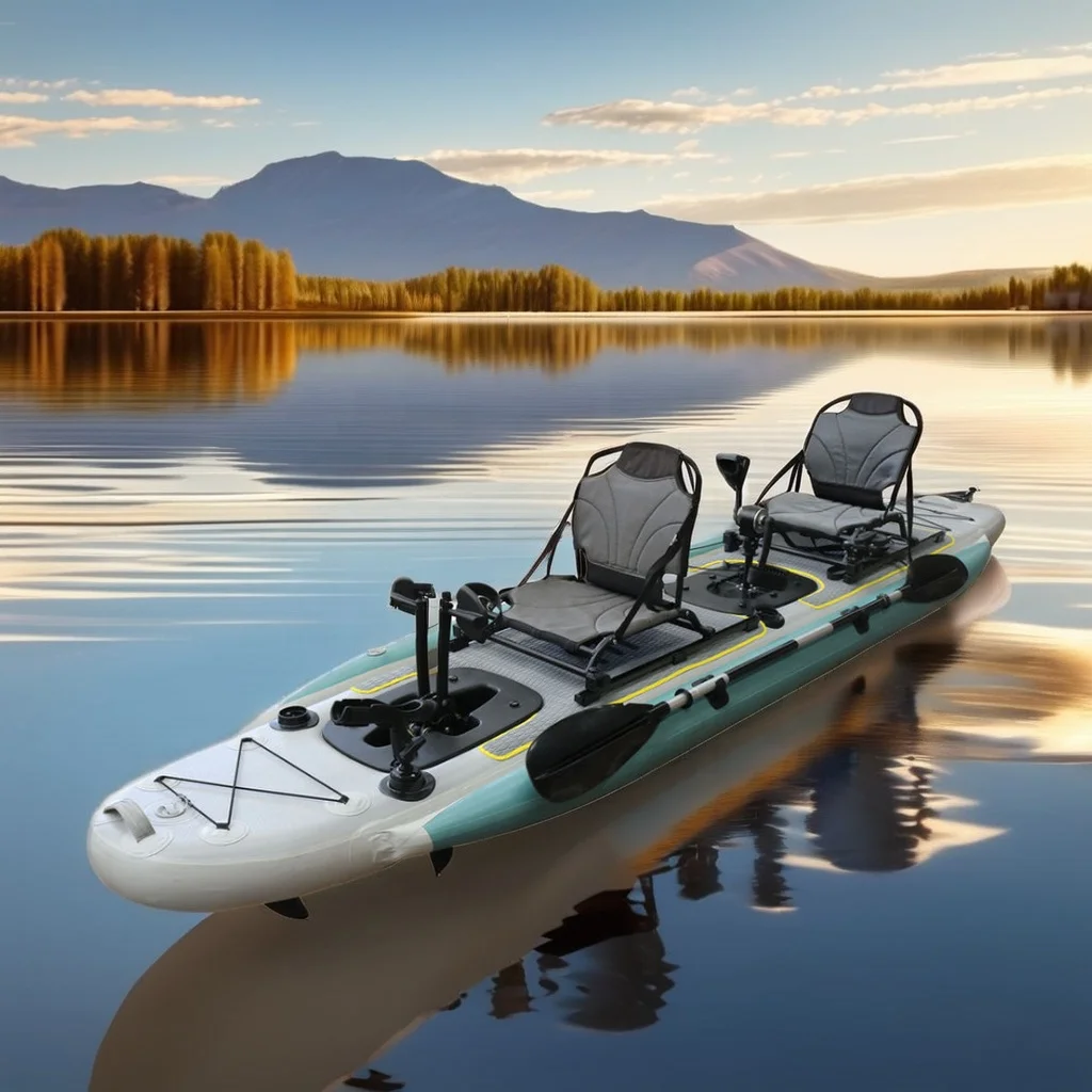 Fishing Kayak Seat - 14ft Opblaasbare Vissen Kano Boot Dubbele