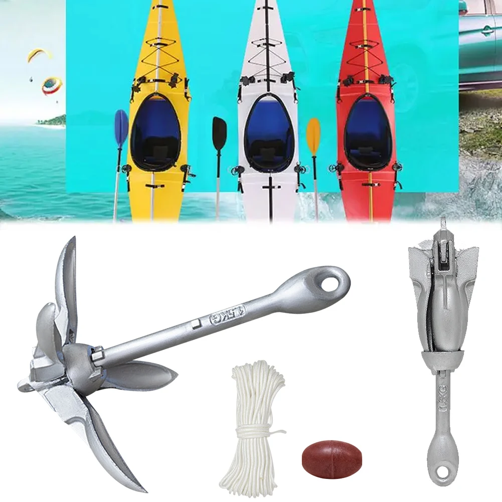 Fishing Kayak Anchor - 0.7KG 1.5KG Rvs Opvouwbare Waterscooter Anker
