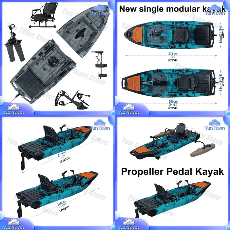 Modulaire Kayak 9.5ft Zit-op-T - Fishing Kayak Pedal Drive recensie en prijs